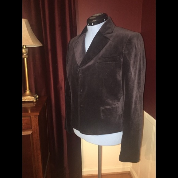 Dark purple velvet blazer. - Picture 1 of 4
